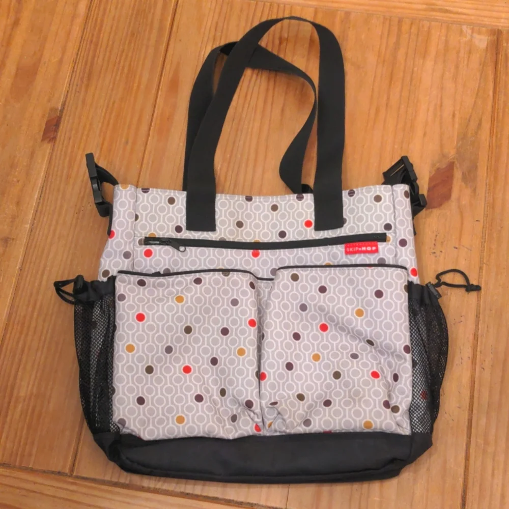 Skip Hop Black and Gray Geo Print Diaper Bag